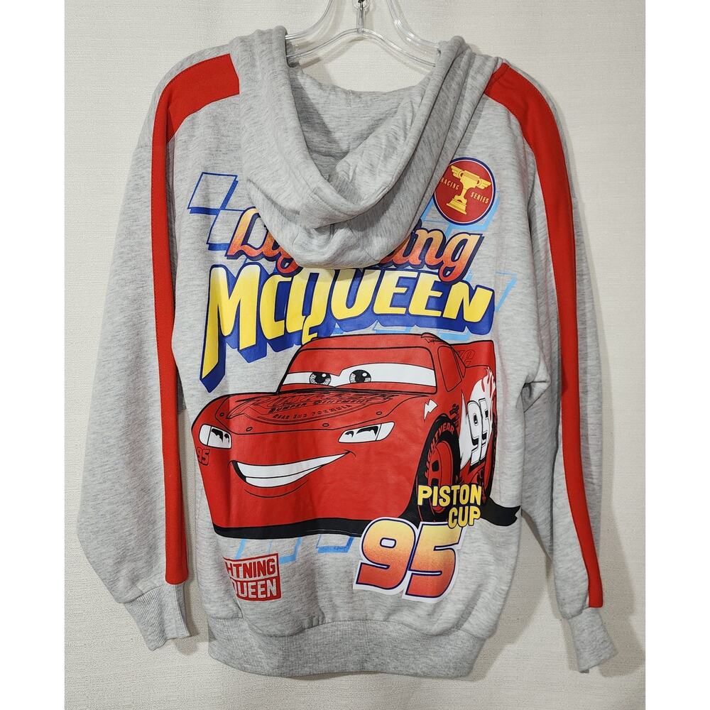 Disney Lightning McQueen Gray Hoodie men size Small
